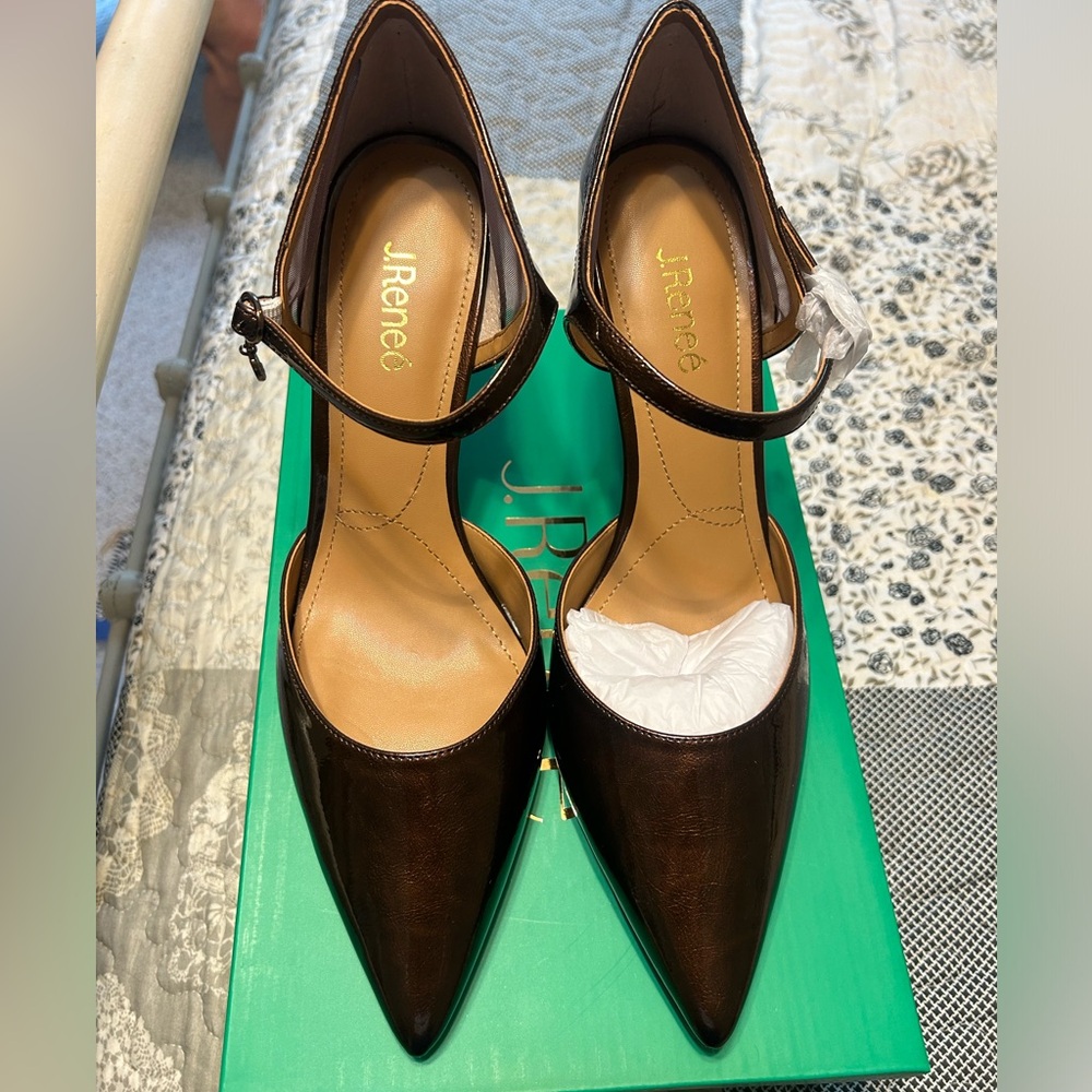 J Renee size 12 Bronze sling back heels